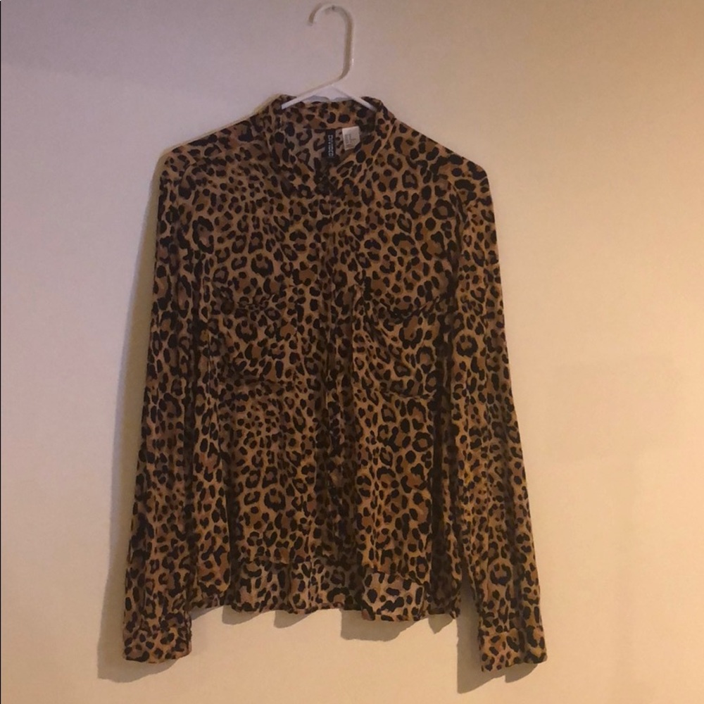 Leopard button down